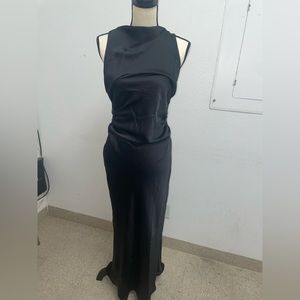 House of Harlow Long Black Backless Dress